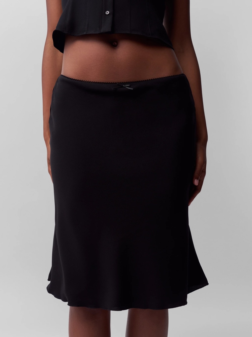 Danielle Guizio Black Midi Skirt and Top - Picture 2 of 7